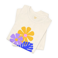 Summer Floral Tee — Retro Flowers & Monstera Design