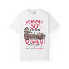 Bhavna Personalized 50th Birthday Girls Trip Savannah, Georgia T-Shirt