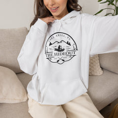 The Hideout Adventure Hoodie – Lake Ariel, PA Mountain Graphic Hooded Sweatshirt
