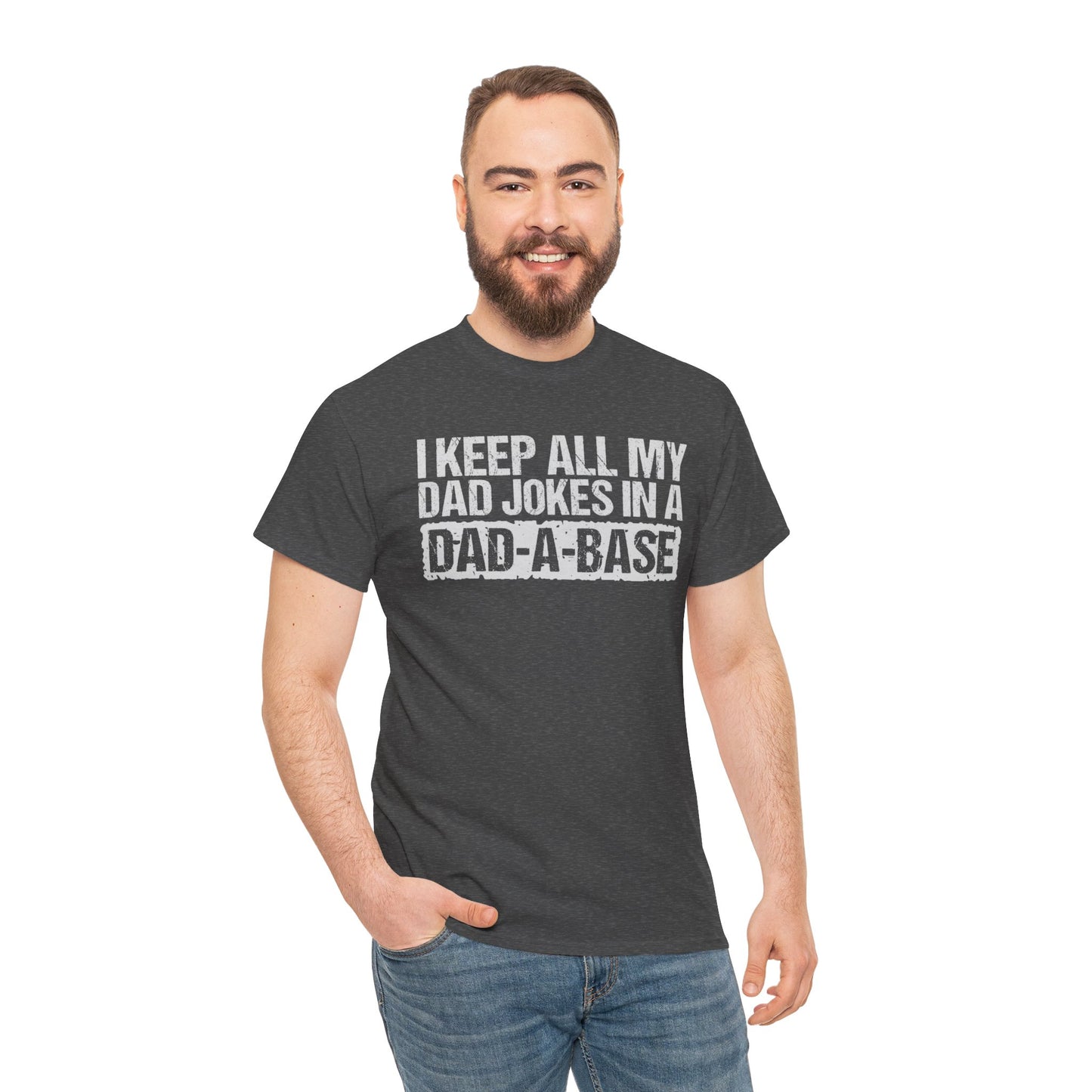 Dads Jokes Only  Dad A Base, Unisex Heavy Cotton Tee