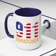 Vintage 911 Dispatcher Patriotic Coffee Mug, 11oz, 15oz