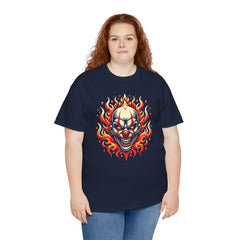 Flaming Fire Clown - Graphic Unisex Heavy Cotton Tee
