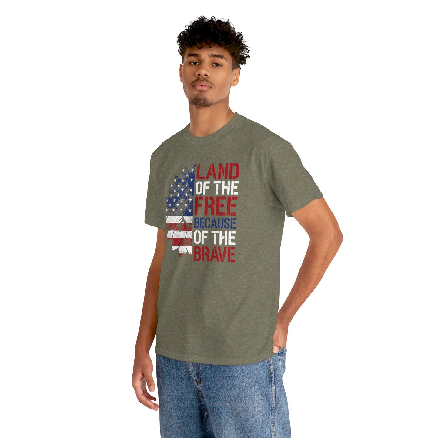 Land Of The Free Because Of The Brave - Unisex Cotton Tee