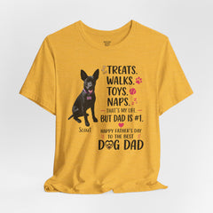 Personalized Dog Dad T‑Shirt — "Treats. Walks. Toys. Naps." Father's Day Gift