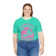 Summer Waves & Sunshine Tee — Retro Pink Surf Graphic T-Shirt