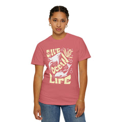 Sharks, Save Ocean Life -  Graphic Unisex Garment-Dyed T-shirt