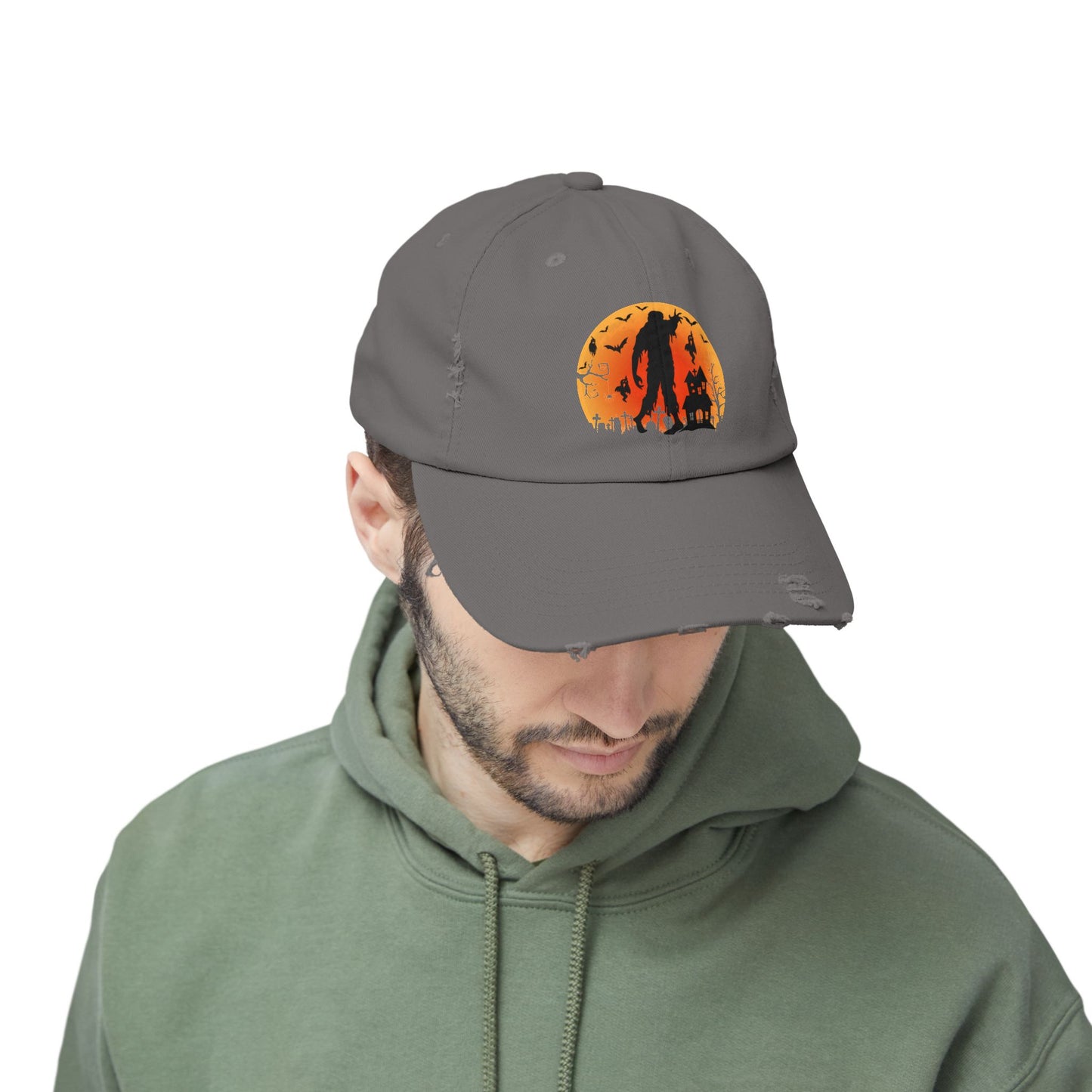 Haunted House Zombie Unisex Distressed Cap