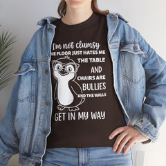 Clumsy Funny Penguin Graphic Tee | Unisex Heavy Cotton Tee | Great Gift for Animal Lovers, Birthdays, Casual Wear, Humorous Gifts, Everyday Style