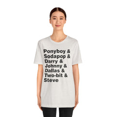 The Outsiders Shirt, Greasers Characters Shirt, Unisex Jersey Short Sleeve Tee