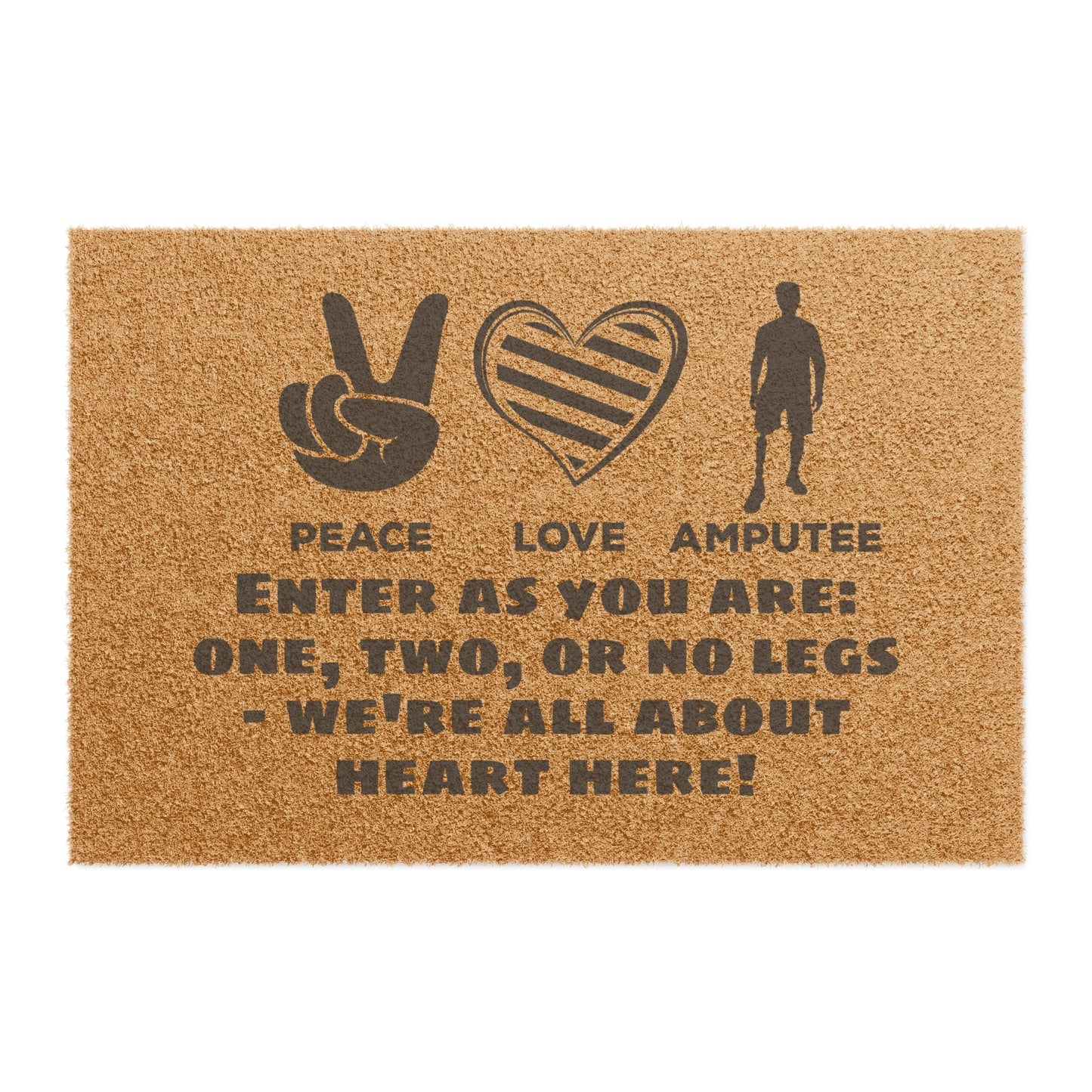 Amputee - Doormat | Amputee Awareness | Limb Awareness | Amputee Humor | Leg Amputee Gift | Unique Doormat | Disability Gift | Motivational