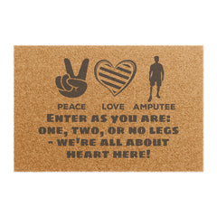Amputee - Doormat | Amputee Awareness | Limb Awareness | Amputee Humor | Leg Amputee Gift | Unique Doormat | Disability Gift | Motivational