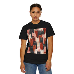 Cute Cat Print Unisex Garment-Dyed T-Shirt - Comfort Colors Soft Perfect for Animal Lovers and Casual Days