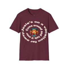 Josie's On A Vacation Far Away Come Around And Talk It Over  Unisex Softstyle T-Shirt  80s Rock The Outfield