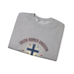 Faith • Family • Freedom Sweatshirt | Patriotic Faith-Based July 4th