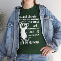 Clumsy Funny Penguin Graphic Tee | Unisex Heavy Cotton Tee | Great Gift for Animal Lovers, Birthdays, Casual Wear, Humorous Gifts, Everyday Style