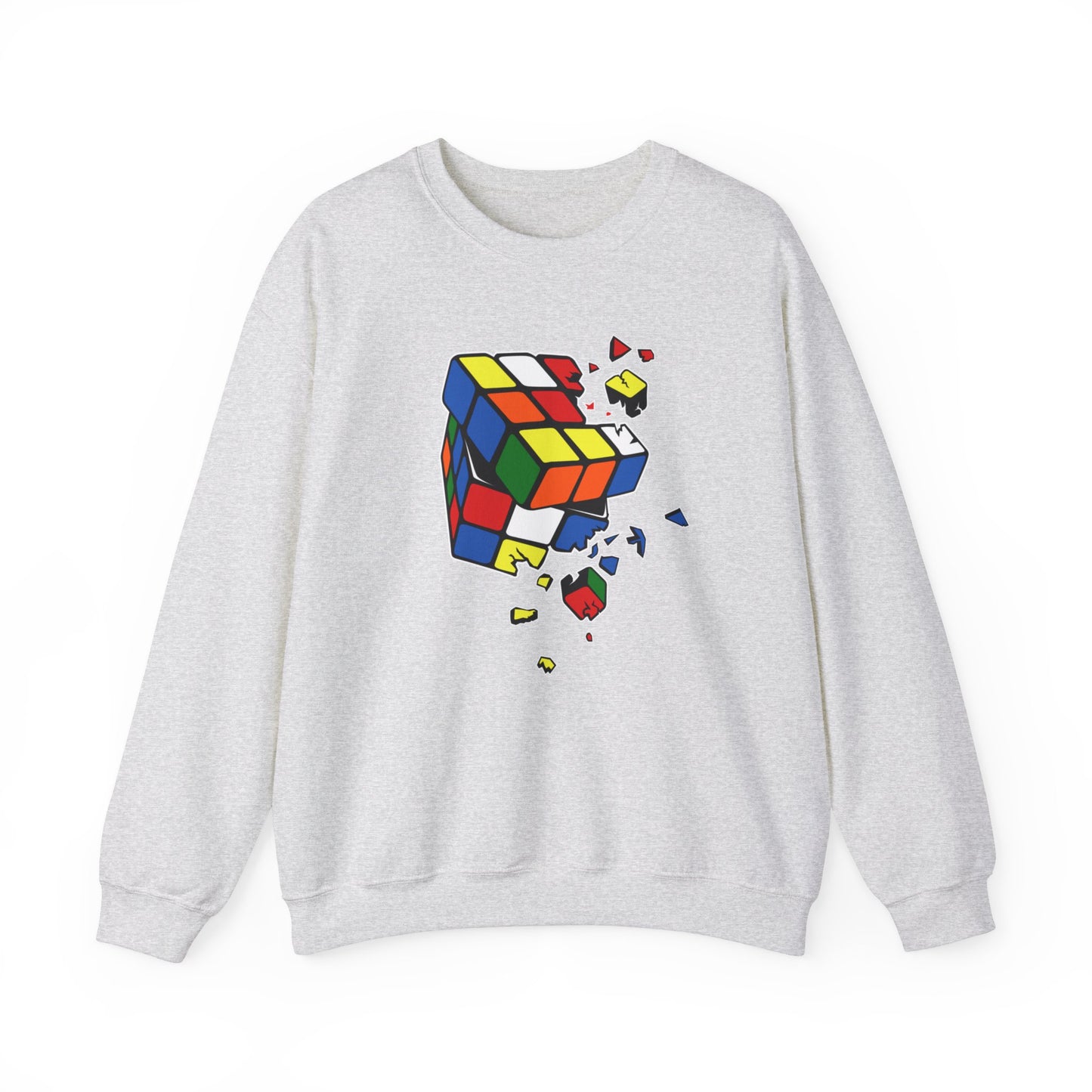 Cracked Rubik's Cube Unisex Heavy Blend™ Crewneck Sweatshirt