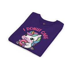 I Donut Care Unicorn Youth Short Sleeve Tee - Fun & Whimsical T-Shirt for Kids