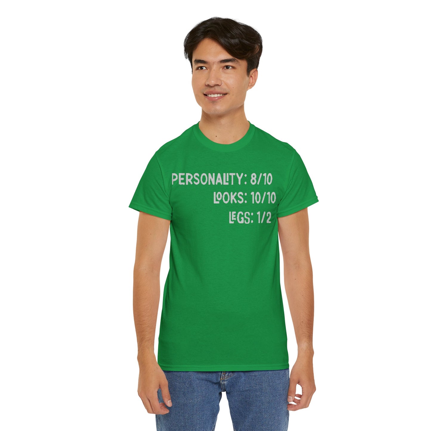 Personality, Looks, Fingers Count - Unisex Heavy Cotton Tee / Prosthetic Humor / One Leg / One Arm / Missing Fingers