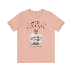 Pope Leo XIV New York Mets Fan Short Sleeve Tee - Made in USA