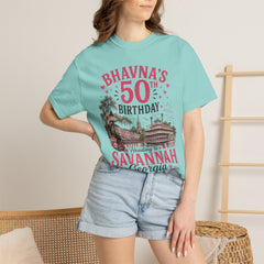 Bhavna Personalized 50th Birthday Girls Trip Savannah, Georgia T-Shirt