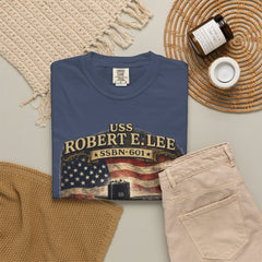 USS Robert E Lee SSBN 601 Submarine T-Shirt with a quote from its namesake