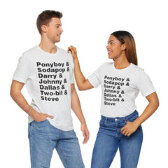 The Outsiders Shirt, Greasers Characters Shirt, Unisex Jersey Short Sleeve Tee