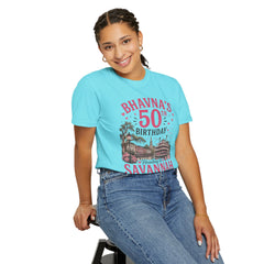Bhavna Personalized 50th Birthday Girls Trip Savannah, Georgia T-Shirt