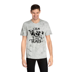 Calm Your Teats Cow Graphic Unisex Color Blast T-Shirt