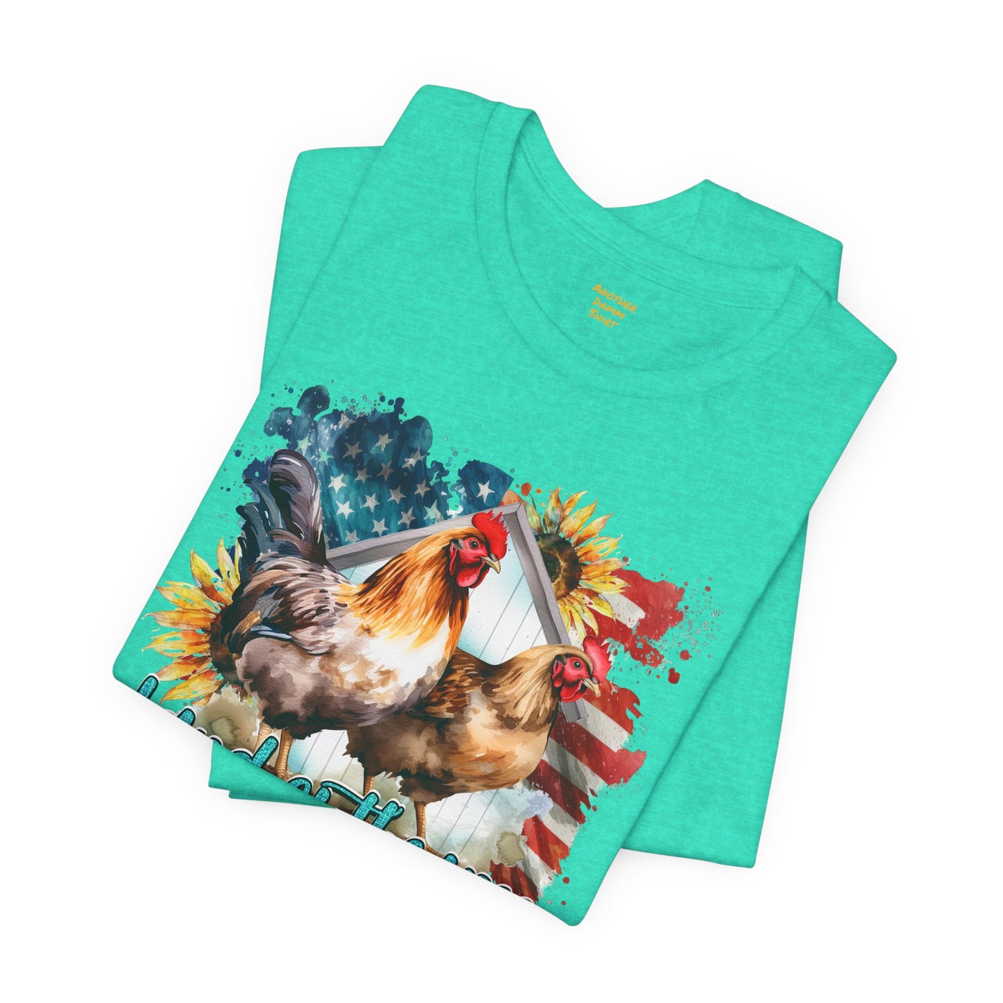 Land Of The Free RANGE Chicken Graphic, Unisex Jersey Short Sleeve Tee