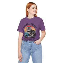 I Do What I Want Cat Quote - Graphic Unisex Jersey Short Sleeve Tee