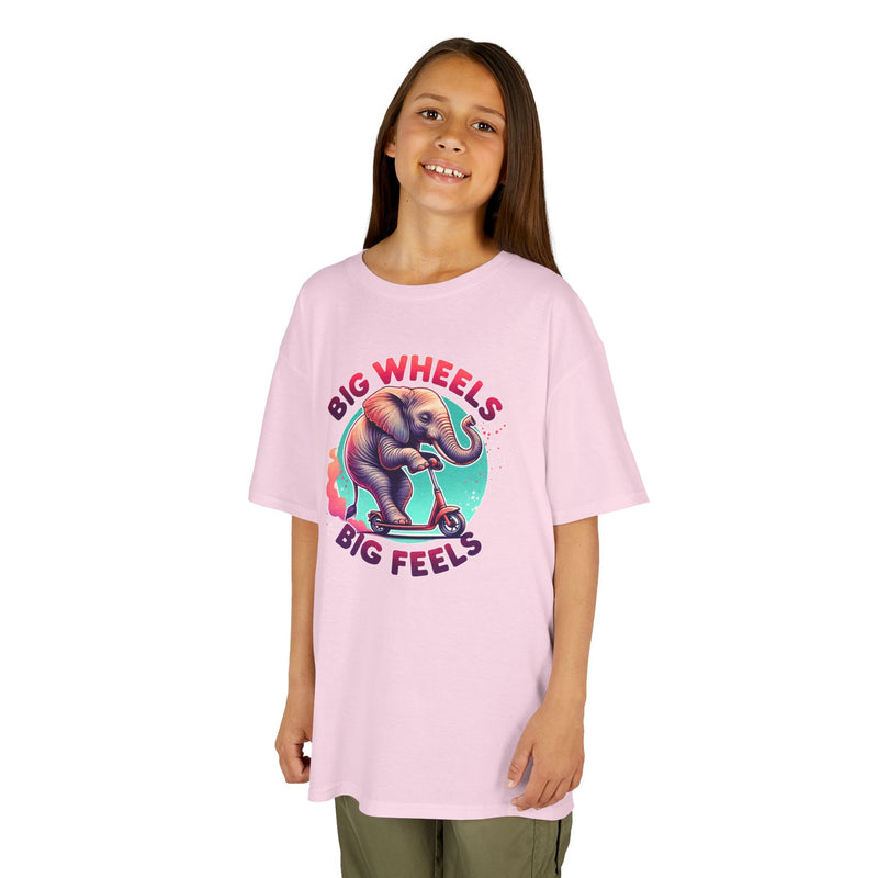 Graphic Kids Tee - Big Wheels Big Feels Elephant
