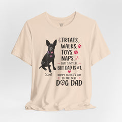 Personalized Dog Dad T‑Shirt — "Treats. Walks. Toys. Naps." Father's Day Gift