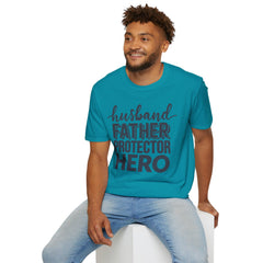Husband Father Protector Hero Unisex Softstyle T-Shirt