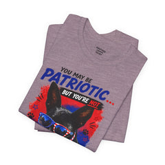 Personalized With Your Dogs Image and Name Patriotic Unisex Jersey Short Sleeve Tee