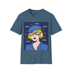 Chill Girl Unisex Softstyle T-Shirt  Pop Art Girl Wearing Sunglasses