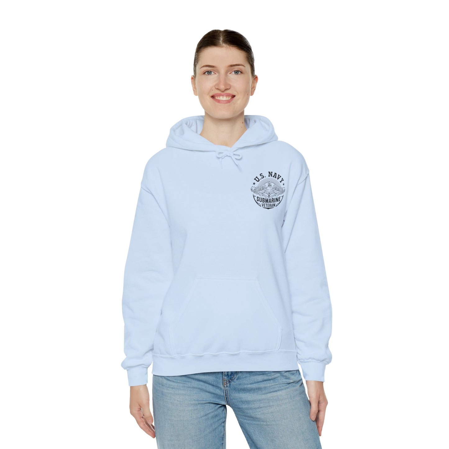 United States Submarine Veteran with Submarine Warfare Breast Insignia - Unisex Heavy Blend™ Hooded Sweatshirt