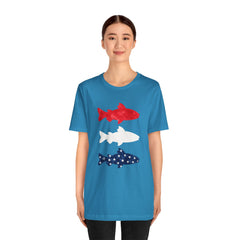 Patriotic Trout T-Shirt — Red White & Blue Fish Tee