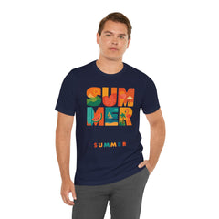 Summer Graphic Tee — Colorful Tropical "SUMMER" Typography T-Shirt