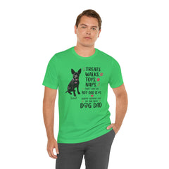 Personalized Dog Dad T‑Shirt — "Treats. Walks. Toys. Naps." Father's Day Gift