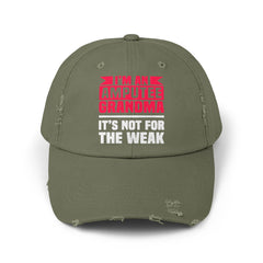Amputee humor cap, distressed unisex hat, its not for the weak, amputee awareness gift, funny amputee gift, recovery encouragement gift