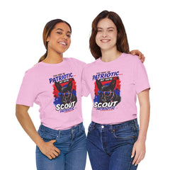 Personalized With Your Dogs Image and Name Patriotic Unisex Jersey Short Sleeve Tee