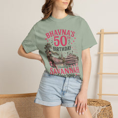 Bhavna Personalized 50th Birthday Girls Trip Savannah, Georgia T-Shirt