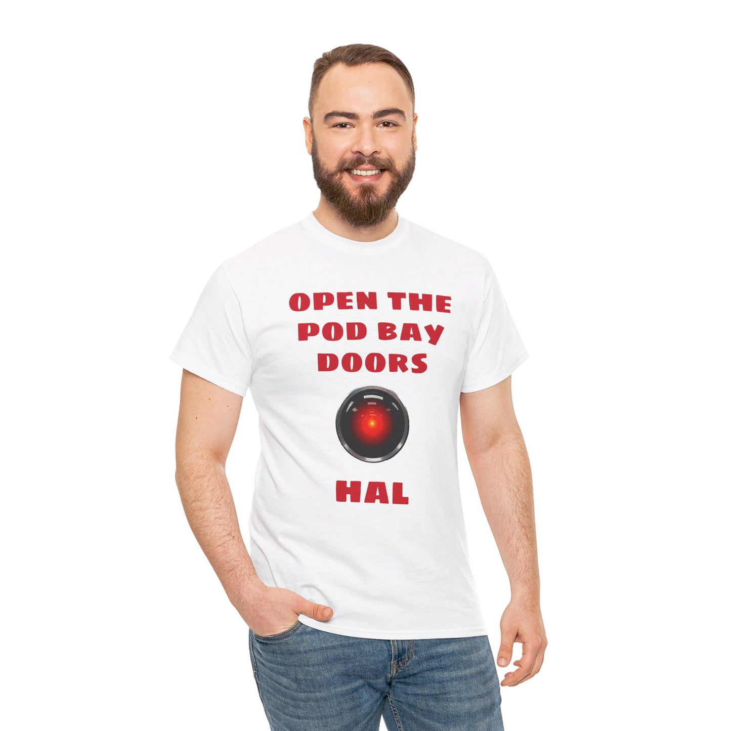 Open The Pod Bay Doors HAL, Graphic Unisex Heavy Cotton Tee