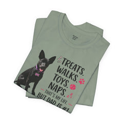 Personalized Dog Dad T‑Shirt — "Treats. Walks. Toys. Naps." Father's Day Gift
