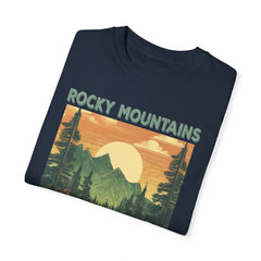 Rocky Mountains Colorado Graphic, Comfort Colors Soft Relaxed Fit Unisex Garment-Dyed T-shirt