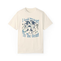 Sea Creatures, I Lost My Heart To The Ocean -  Graphic Unisex Garment-Dyed T-shirt