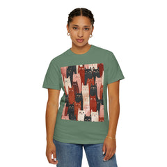 Cute Cat Print Unisex Garment-Dyed T-Shirt - Comfort Colors Soft Perfect for Animal Lovers and Casual Days