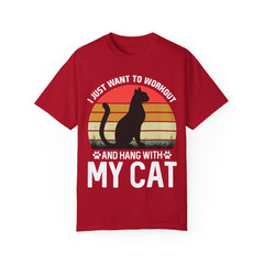 Workout & Cat Lover Unisex T-Shirt - I Just Want to Workout and Hang with My Cat