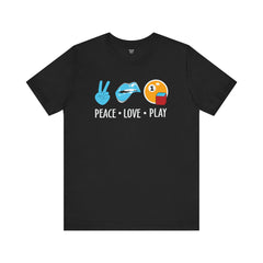 PEACE LOVE play BILLARD - Graphic Unisex Jersey Short Sleeve Tee