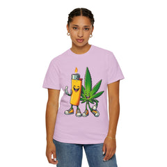 Vintage 'Lighter & Weed' Graphic T-Shirt — Relaxed Stoner/Cannabis Tee